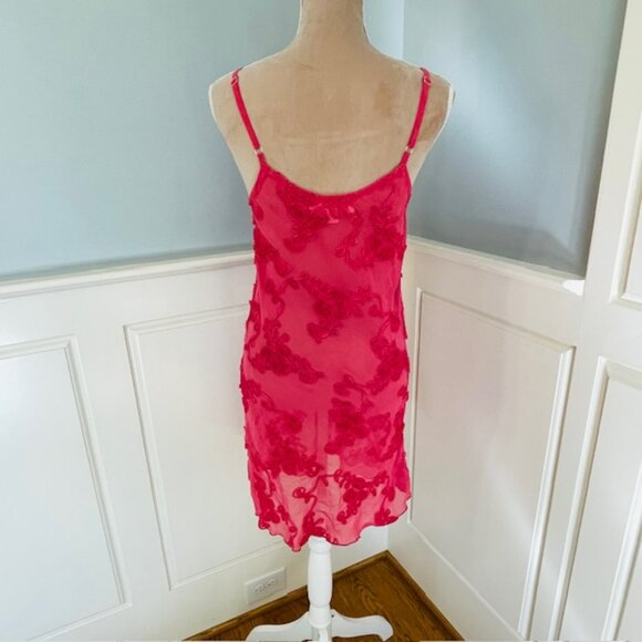 Verena Vintage Y2k Sheer Chiffon 3D Floral Embroidered Fairy Slip Dress Small - Picture 4 of 8